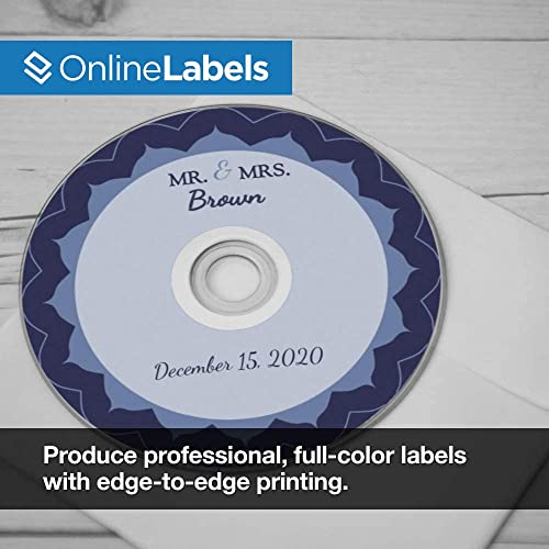 4.5 Inch Cd/Dvd Labels - Pack Of 200 Cd/Dvd Stickers, 100 Sheets - Inkjet/Laser Printer - Online Labels #TOP5