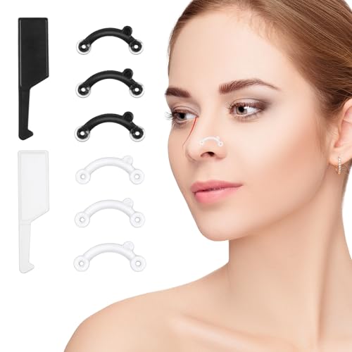 6 Pairs Nose Lifter, Nose Shaper, Noses Job Insert for Rhinoplasty Shaping, Noses Lifting Clips No Pain Invisible Shaper Tool Straightening Beauty Kit Women Men, 3 Size