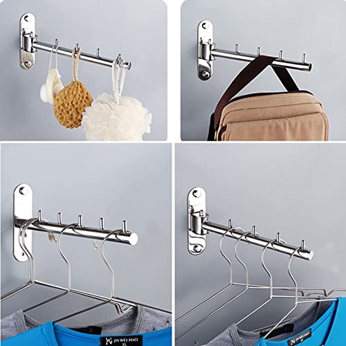 Wall Mounted Rotary Clothes Rack - Stainless Steel Folding Hanger with Swing Arm for Space Saving in Laundry Room, Bedroom, Bathroom, Balcony - Image 5