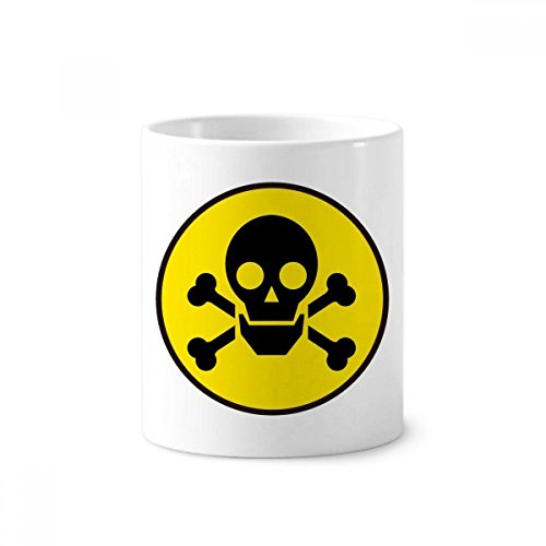 Tasse blanche de rayonnement jaune pour organiser votre bureau et salle de bain