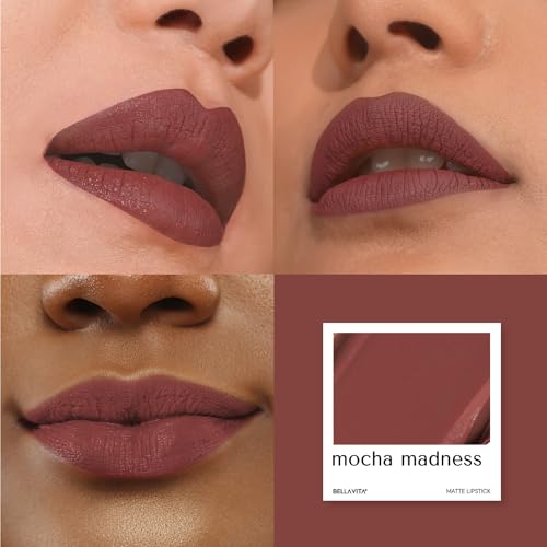 Image of Bella Vita Organic Starry Night Combo|Kiss Proof Liquid Lipstick|Naughty Nude + Mocha Madness|Transfer-Proof|Smudge-Proof|Intense Moisturisation|18-Hr Stay|Ultra Matte Finish|4.5Ml Each