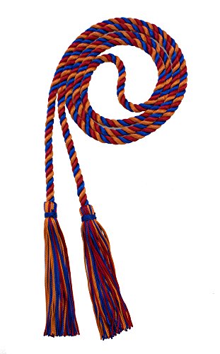 Image of Graduation Honor Cord - Royal /RED /Orange - Every School Color Available - Made in USA