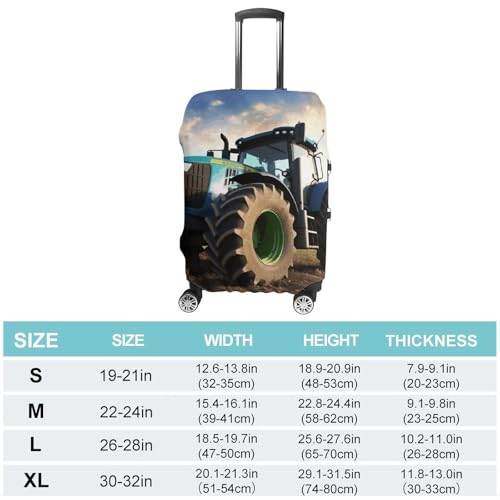 Farm Tractor Luggage Cover, Elastic Luggage Protector Fits 19-32in Suitcases, Washable & Anti-Scratch Suitcase Cover for Men Women XL2