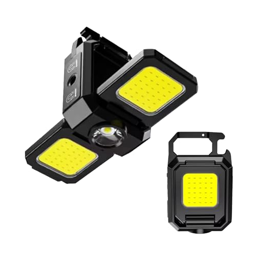 Mini Torcia Portachiavi Ricaricabile COB con Magnete – Luce LED Ultra-Luminosa 1000 Lumen, 4 Modalità, Gancio e...