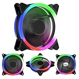 Novonest PCケースファン PC冷却ファン 120mm 多彩LED固定リング搭載 3ピン 静音タイプ 25mm厚 1300±10％【F03-3】