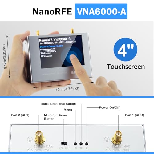 Image of AURSINC Upgrated NanoVNA V3 NanoRFE VNA6000-A Vector Network Analyzer 50kHz-6GHz HF VHF UHF Portable Antenna Analyzer Ham Radio with 4'' Touchscreen Measuring S Parameters,SWR,Phase,Delay,Smith Chart