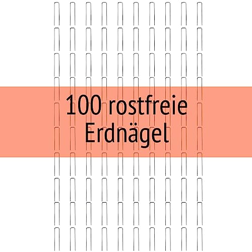 100 rostfreie Erdanker Bodenanker 15 cm lang 3 cm breit 3 mm Ø für Netze, Zelte, Käfige, Tiergehege, Weidezäune, Pflanzenstützen Rankgitter, Planen, Vliesse, Fußballtore, Volleyballnetze – Bild 4