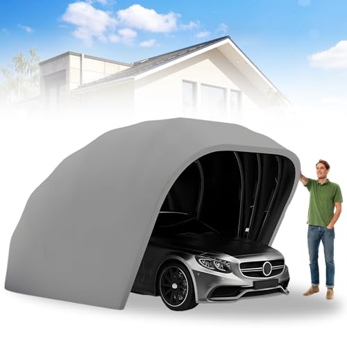 Heavy Duty Carport, Semi-Automatic Retractable Garage...
