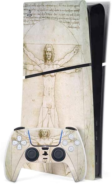 Skinit Decal Gaming Skin Compatible with PS5 Slim Digital Edition Console - Officially Licensed da Vinci - The Proportions of Man by Da Vinci Design