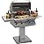 Solaire 30 Inch InfraVection Natural Gas Grill with Rotisserie On Bolt Down Post - SOL-AGBQ-30VI-BDP-NG