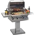 Solaire 30 Inch InfraVection Natural Gas Grill with Rotisserie On Bolt Down Post - SOL-AGBQ-30VI-BDP-NG