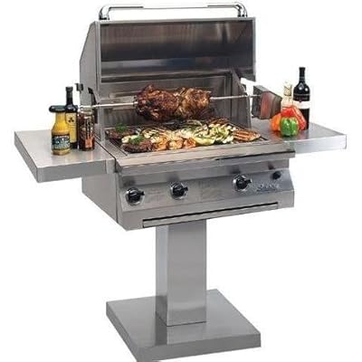 Solaire 30 Inch InfraVection Natural Gas Grill with Rotisserie On Bolt Down Post - SOL-AGBQ-30VI-BDP-NG