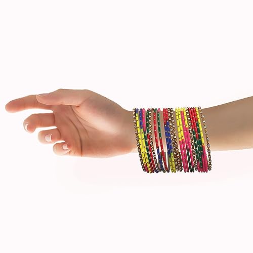 RIANGI Desi Indian Bangles For Women - Set Of 22 Pcs - Multi And Gold Tone by RIANGI - Used condition - Image 4