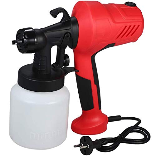 Elektro Farbsprühsystem, HVLP Sprühpistole mit 3 Spritzmuster, Farbspritzpistole Abnehmbarem Lackierpistole mit 800ml-Behälter (Color : Red)