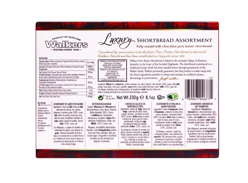 Walker's Shortbread Assorted Chocolate Shortbread, Luxury Treat, 8.1 Oz Box #TOP1