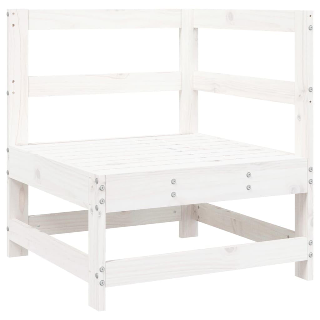 5-częściowy zestaw mebli ogrodowych biały, lite drewno sosnowe, wytrzymały zestaw mebli outdoorowych na taras, balkon, werandę, modułowy design, nośność 110 kg