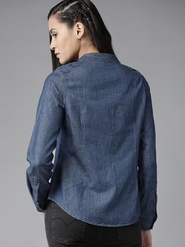 Image of Women Denim Shirt, Women Shirt, Regular Wear Shirt, Casual Shirt, Denim Shirt,Office Wear Casual Shirt, Shirt, Denim Shirt for Women.