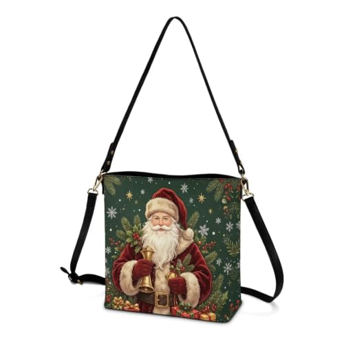 Image of HUGS IDEA Boho Bags for Women Leather Handbag Shoulder Bucket Crossbody Purse
