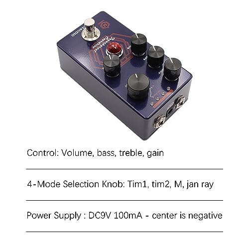 Jemora Overdrive Pédale d’effet Guitare 4 Commutateur de Mode et Commandes Volume/Bass/Treble/Gain Compact Portable Digital Overdrive Guitar Effect Processor Effect Processor for Electric Guitar - Les Beatles, Paul McCartney, John Lennon, RIngo Starr, George Harrison Jemora Overdrive Pédale d'effet Guitare 4 Commutateur de Mode et Commandes Volume/Bass/Treble/Gain Compact Portable Digital Overdrive Guitar Effect Processor Effect Processor for Electric Guitar – Image 4