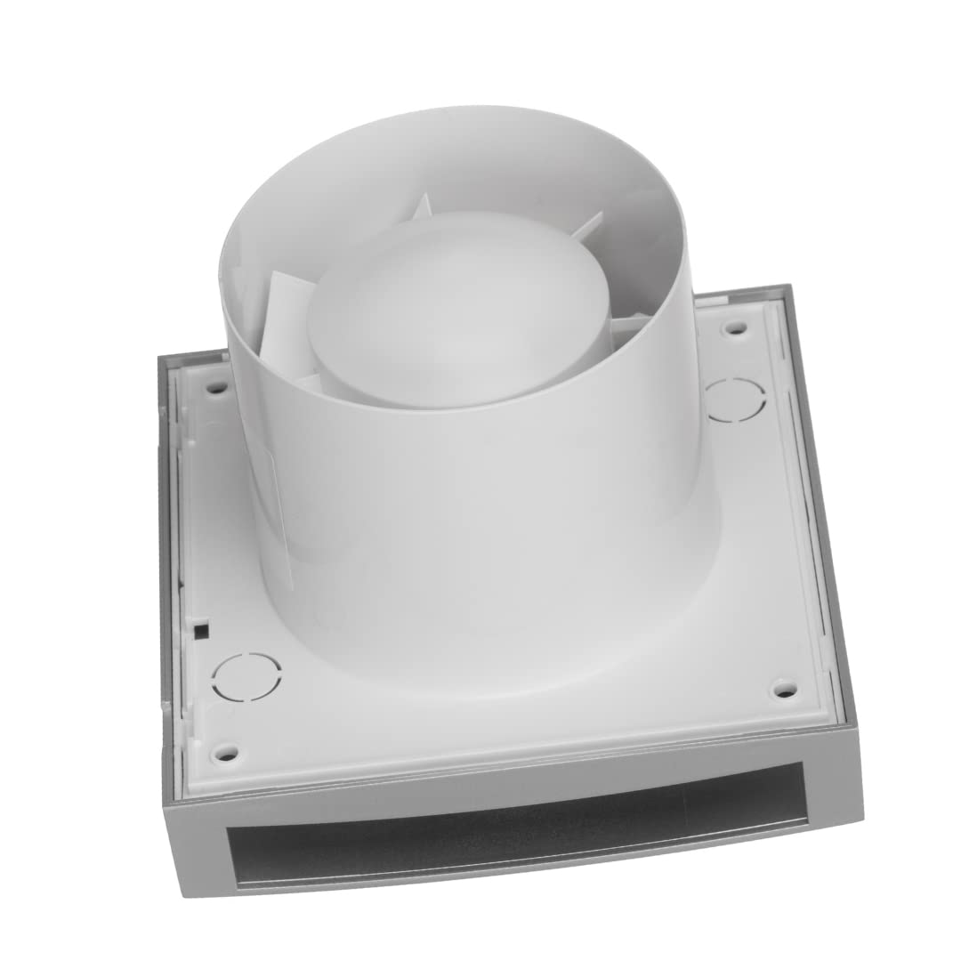 EUROPLAST Ø 100mm Extractor de Baño - Extractor de Aire Silencioso Plata - Ventilador de Pared para Cocina, Garaje, WC
