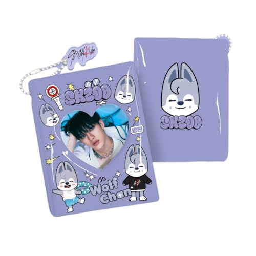 SKZOO Bangchan Porte-cartes photo SKZs Classeur avec porte-clés « STAY » Album photo avec 40 pochettes Porte-cartes postales Book Case (chaîne à genoux)