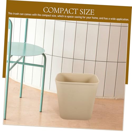 Caneca de basura plástica amarilla rectangular 8L miniatura 4