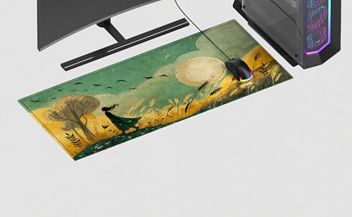 Image of Calm Dusk Premium Desk Mat | Anti-Skid | Anti-Slip | 80 x 30 cm | Laptop Mat for Work from Home /Office /Gaming- Extended Mouse pad and Keyboard Desk mat