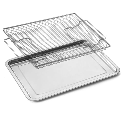 NX-AA5000RS Air Fryer Tray Stove Replacement Parts for Samsung Air Fryer Basket 304 Stainless Steel Samsung 30 Inch Gas Range Oven Air Fryer Rack 20.4’’ x 13.4’’ GE PM48X120 Air Fryer Basket 1 Pack