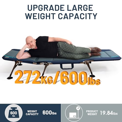 TIMBER-RIDGE-Camping-Cot-Camping-Cots-for-Adults-with-Comfortable-Camping-Mattress-Portable-Folding-Bed-Sleeping-Cot-Heavy-Duty-Tent-Cot-for-Travel-Camping-Bed-Supports-600-LBS-Dark-Blue