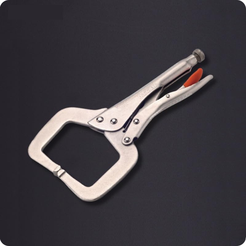 11-Inch C-Clamp Lock Grip Pliers with Wire Cutter, Forged Steel, Induction-Hardened Jaws