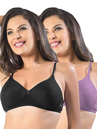 Image of SONARI Womens Non Padded Cotton Bra | Wire Free, Medium Coverage, Seamless Cups, Comfortable Polyester Cotton Blend Fabric | Adjustable Straps, Ideal for Everyday Wear - Smile