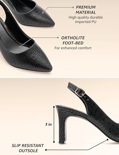 Image of Symbol Premium Women's 'Desk to Dinner' Slingback Pumps (Ortholite Insole|Stylish Heels)