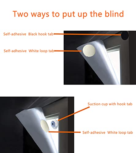 Temporary Blackout Blind With Suction Cups,Blackout Shades For Window Up To 300X145Cm (118"X57"),Stick On Window/No Drilling,Portable Blackout Blind For Bedroom In Home & Kitchen #TOP3