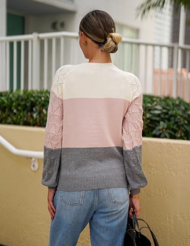 Zeagoo Womens Sweaters 2025 Long Sleeve Crew Neck Lightweight Pullover Knitted Cute Fall Fashion Tops4