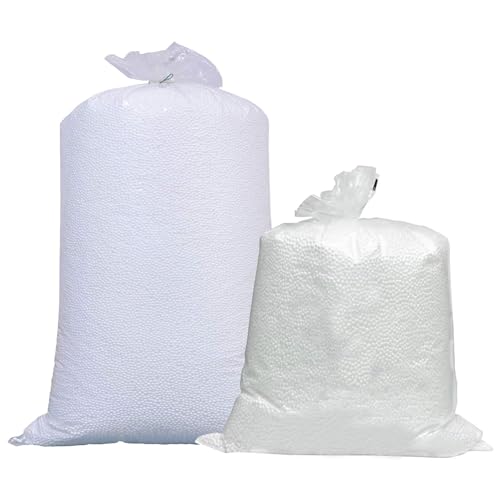 Pluto Packaging Bean Bag Refill, White Polystyrene Balls, 2 Cubic Feet