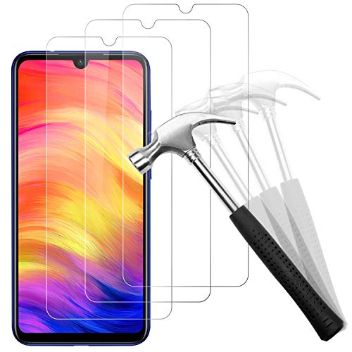 Snnisttek [Lot de 3 Protection écran Verre Trempé Redmi Note 7/7 Pro, Dureté 9H, Protection Contre Les Rayures, l'huile, Les Bulles, Protection d'écran pour Xiaomi Redmi Note 7/7 Pro