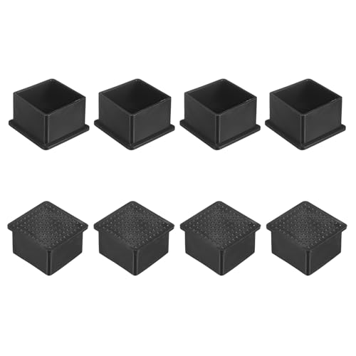 Image of M METERXITY 8-Pack Square Chair Leg Caps, 1.57 inch (40mm) PVC Chair Leg Floor Protectors for Chairs /Table /Bed, Furniture Feet Covers Cups Non-Slip End Tips