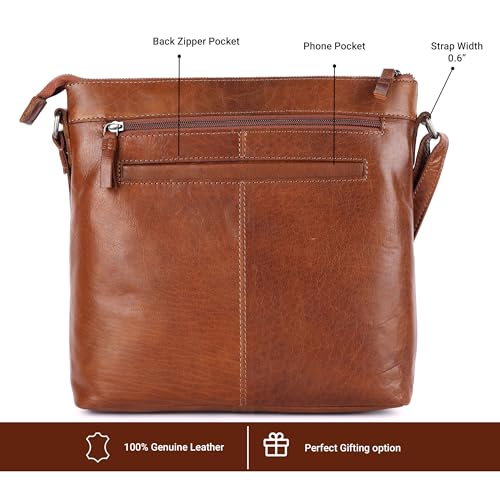 Image of LEDERBUCK Olga Women's Extra-Large Genuine Leather Crossbody Purse - Soft Triple-Zip Shoulder Bag