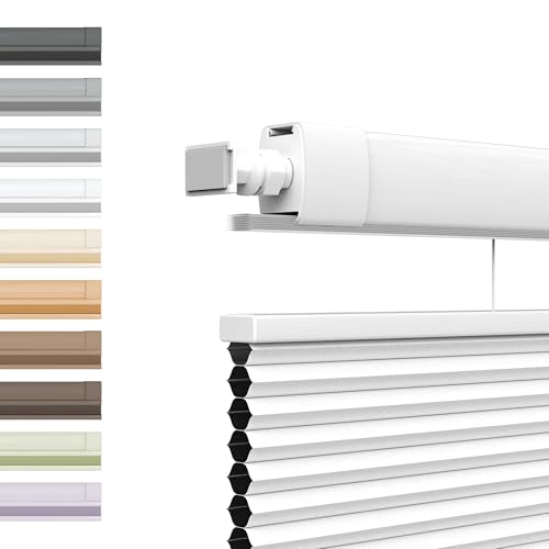 SLKWDOBD No Drill Top Down Bottom Up Cellular Shades, Cordless TDBU Honeycomb Blinds for Windows, No Drill, Easy Install, Thermal Insulated, Noise Reduction, for Home, Office, Blackout, Custom Size