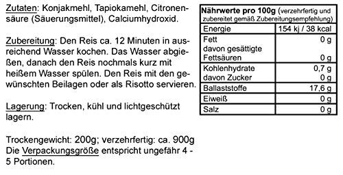 iimono Dry Konjac Rice - kalorienarmer & kohlenhydratarmer Konjak-Reis (5 x 200g)