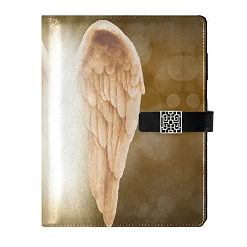 Gold Angel Wings Refillable Journal Writing Notebook with Pen Holder