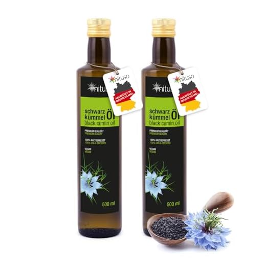 Aceite de comino negro mituso, 100% puro y prensado en frío, 1 paquete (1 x 500 ml)