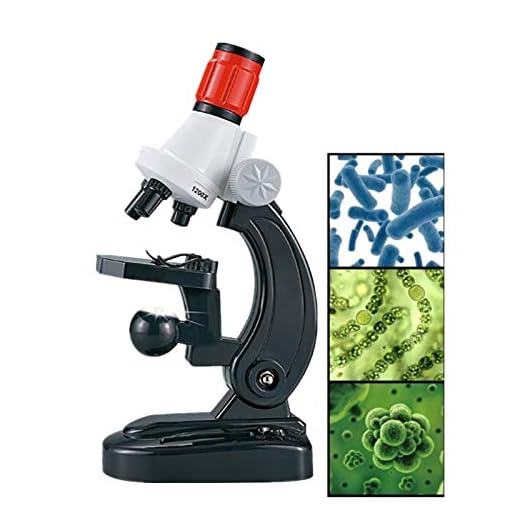 JiuAnu Microscope for Kids, Microscope Toy Beginner Microscope Kit LED 100X 400X and 1200X Magnification Kids Science Toys for Boys Girls Students (Red)