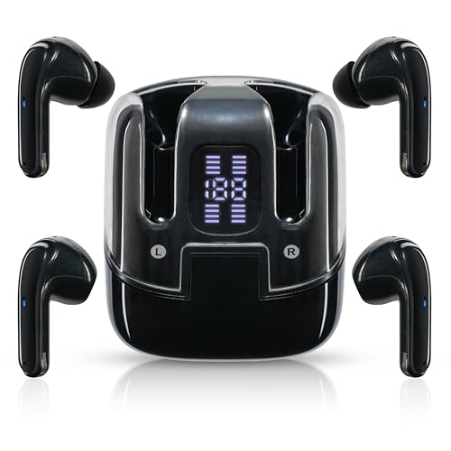 KLYX9 Kabellose Doppelkopfhörer 4 in 1 Doppel-Ladebox 80H Bluetooth Kopfhörer Bluetooth Kopfhörer Kopfhörer Magnetisches Armband Geschenk