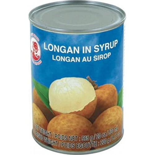 Longanes tailandeses en almíbar – Enlatado – Marca Coq – Frutas exóticas – 565G (paquete de 12 cajas)