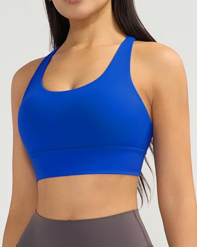 Image of Ama Larsi High Impact Strappy Sports Bra for Women | Padded Crisscross Back Supportive Running Yoga Workout Gym