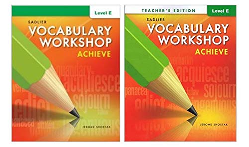 Vocabulary Workshop Achieve Student Book with Teacher's Edition Level E