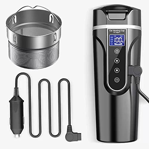 Taza Calefactora de Coche 12V Acero Inoxidable 450ml Blanco miniatura 1