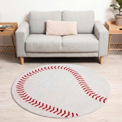 Tapete redondo de béisbol Dunzy 119x119 cm multicolor miniatura 5