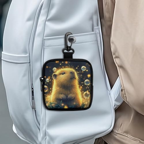 Bubble Capybara Coins Purse for Women Mini Wallet Bags with Zipper Portable Travel Pouch with Hook Key Credit Cards Holder Case for Outdoor Travel4